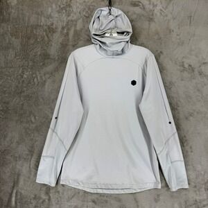 Under Armour Rush ColdGear Hoodie Gray Built-in Face Mask 1345208-011 Mens Large